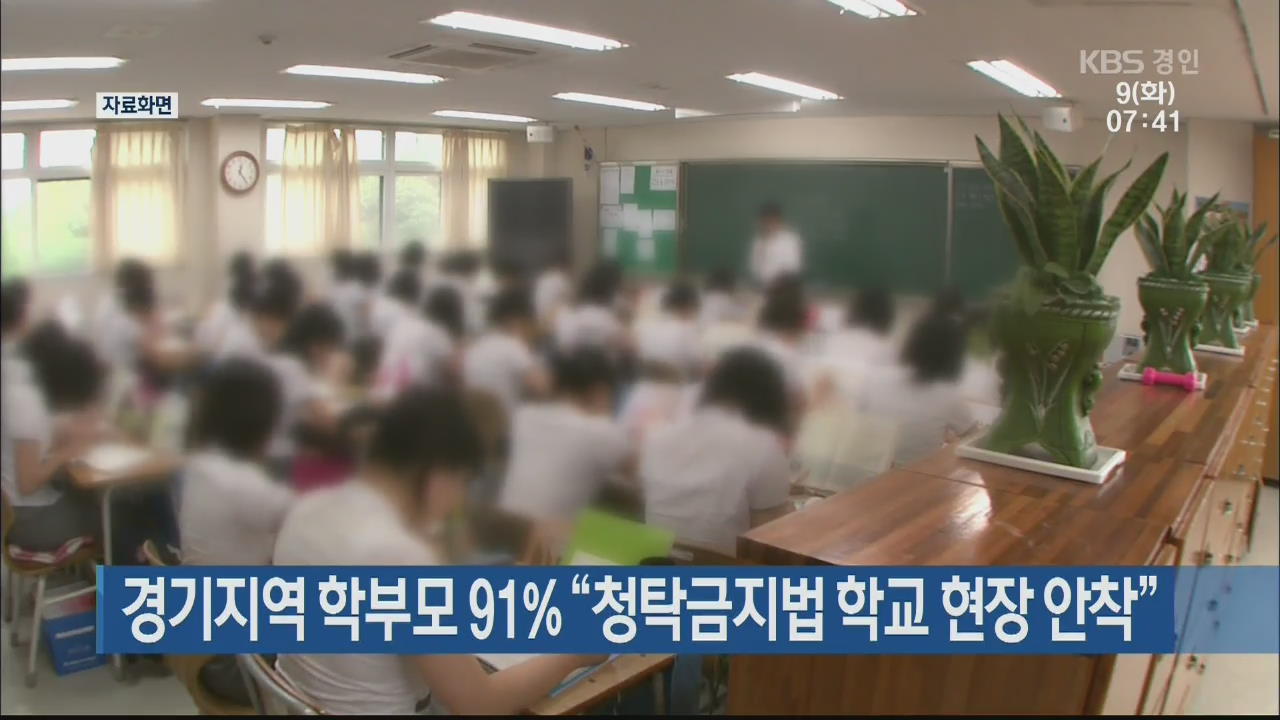 경기지역 학부모 91% “청탁금지법 학교 현장 안착”