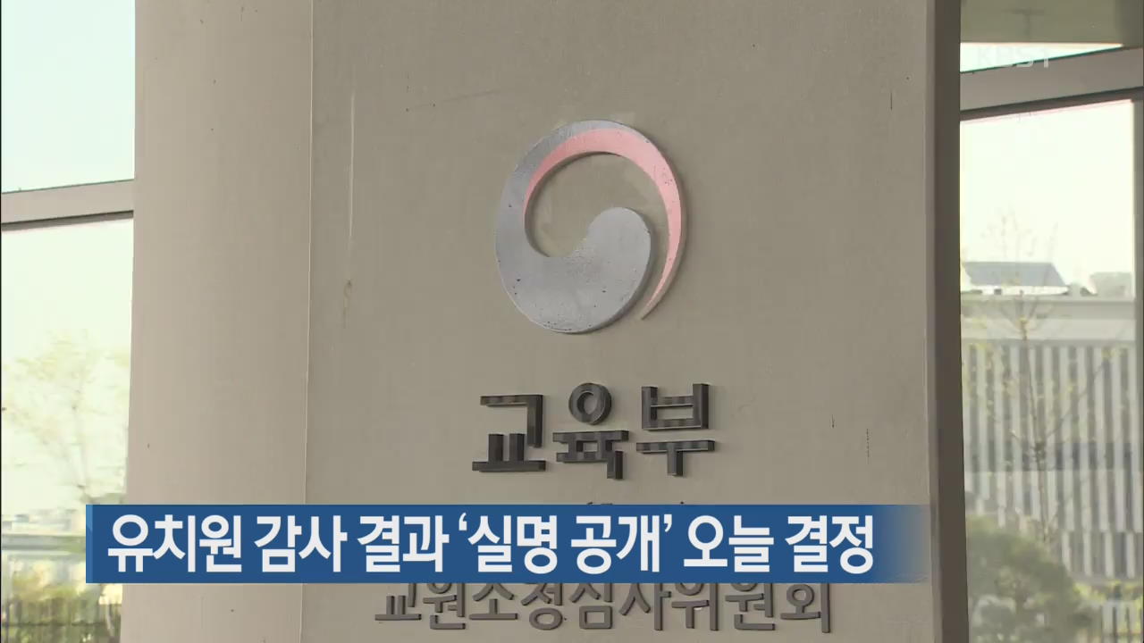 유치원 감사 결과 ‘실명 공개’ 오늘 결정