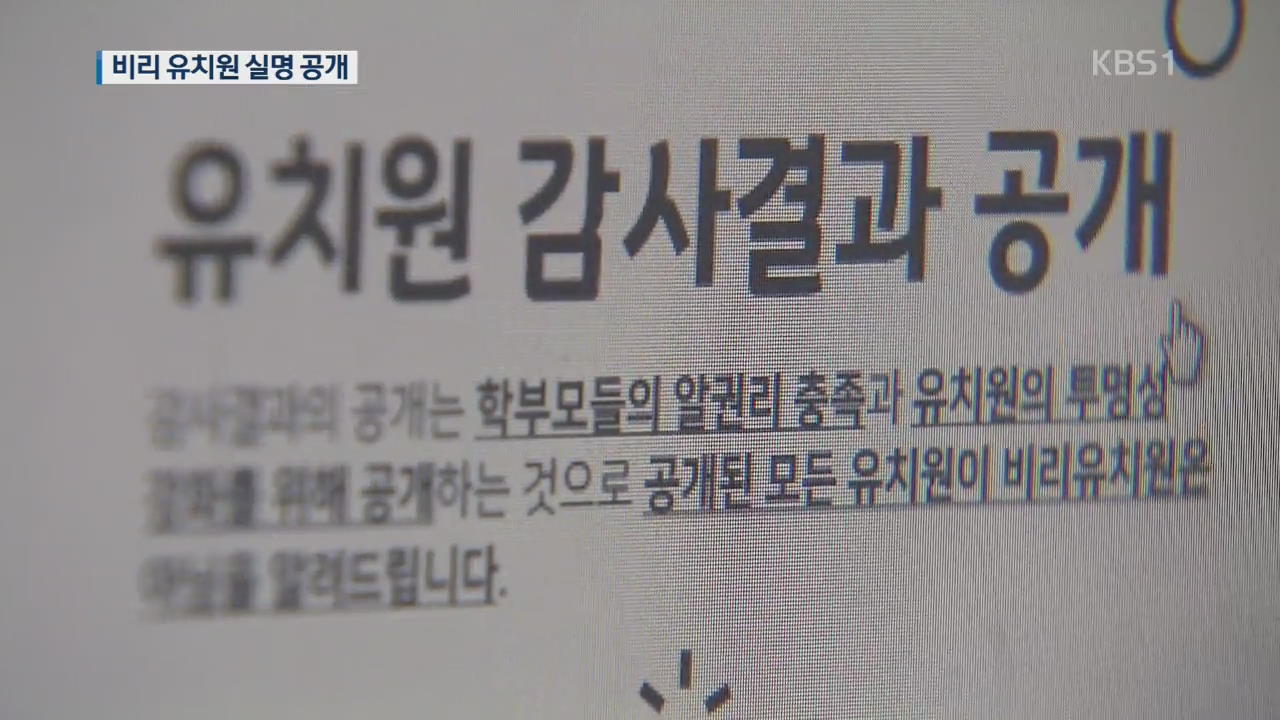 전국 첫 ‘비리 유치원’ 실명 공개…근본 대책 요구