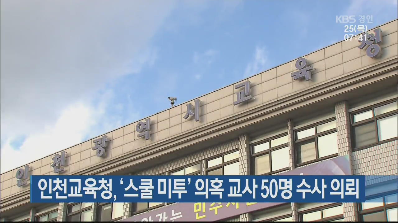 인천교육청, ‘스쿨 미투’ 의혹 교사 50명 수사 의뢰