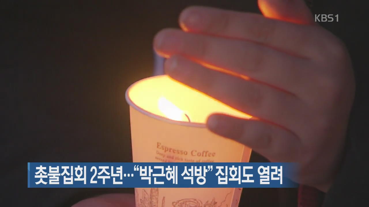 촛불집회 2주년…“박근혜 석방” 집회도 열려