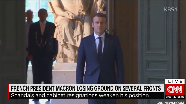 프랑스 대통령 마크롱 지지도 ‘추락’