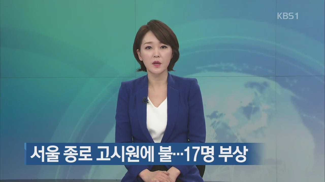 서울 종로 고시원에 불…17명 부상