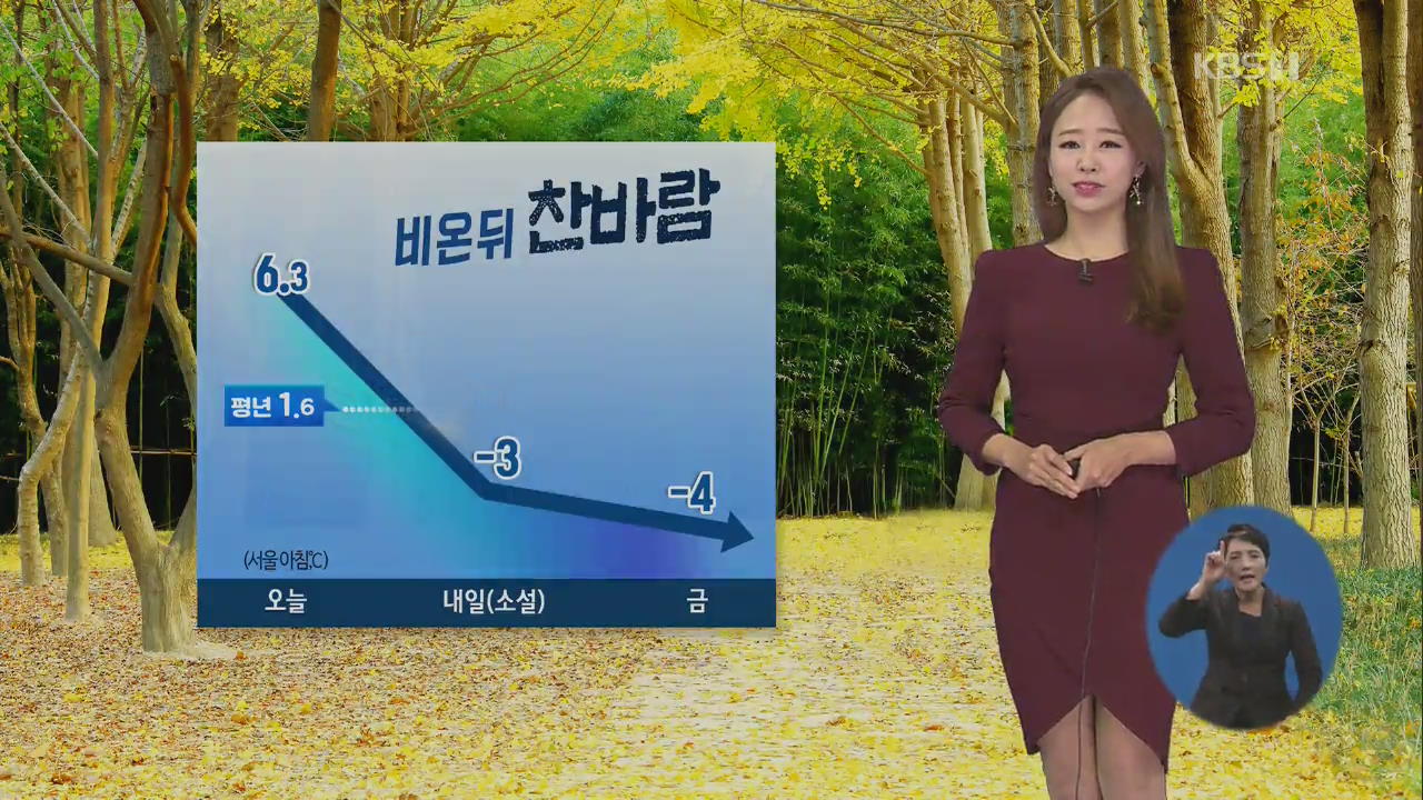 [날씨] 서울 ‘첫눈’ 가능성…내일 ‘아침 -3도’ 기온 뚝