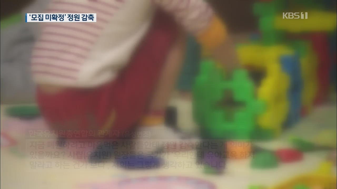‘원아 모집 미확정’ 경기도 사립유치원 정원 10% 감축