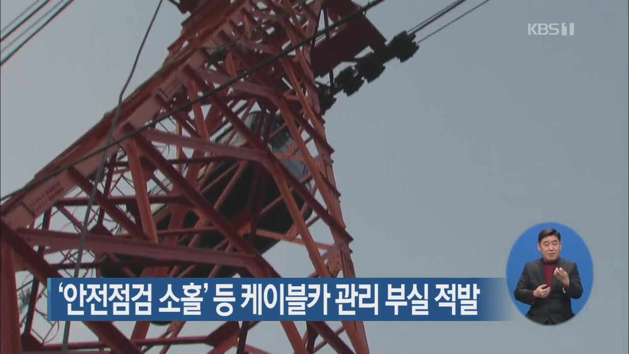 ‘안전점검 소홀’ 등 케이블카 관리 부실 적발