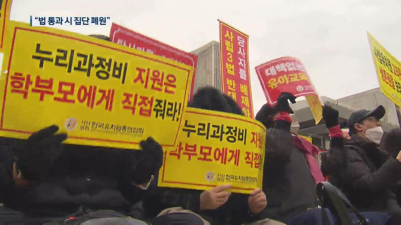 사립유치원의 반격…‘유치원 3법 반대’ 대규모 집회