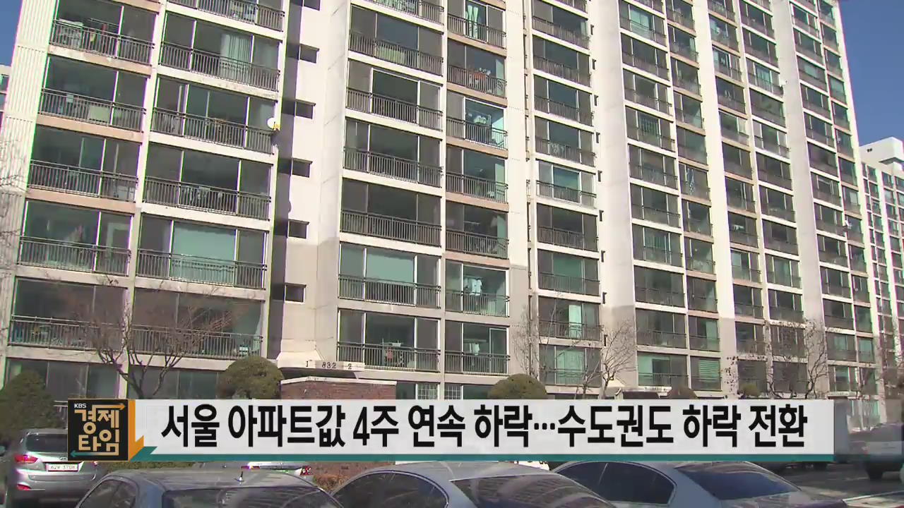 서울 아파트값 4주 연속 하락…수도권도 하락 전환