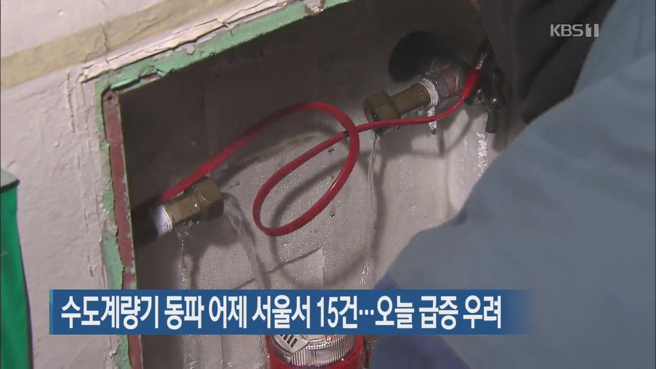 수도계량기 동파 어제 서울서 15건…오늘 급증 우려