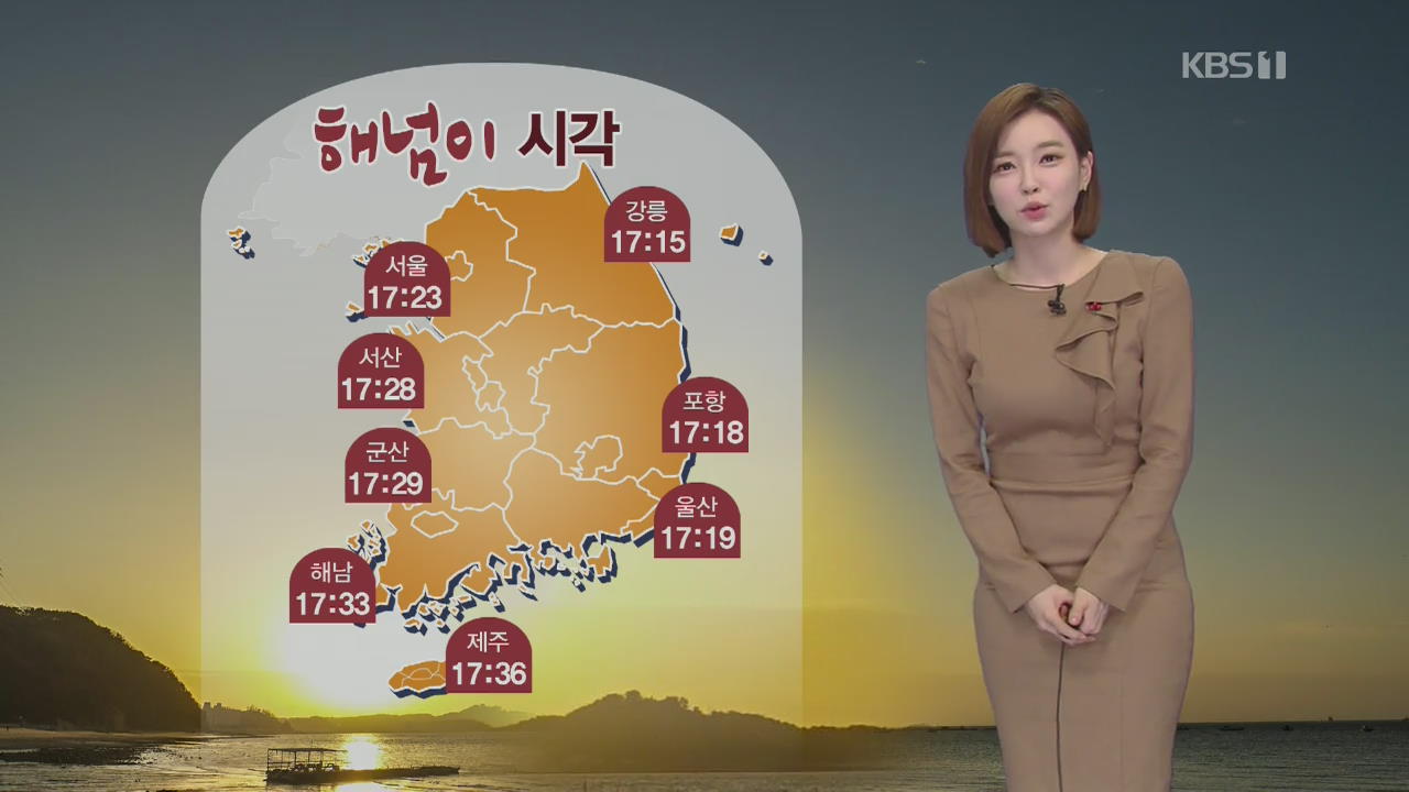 [날씨] ‘서울 영하 10도’ 아침까지 한파…오늘 해넘이 시각은?