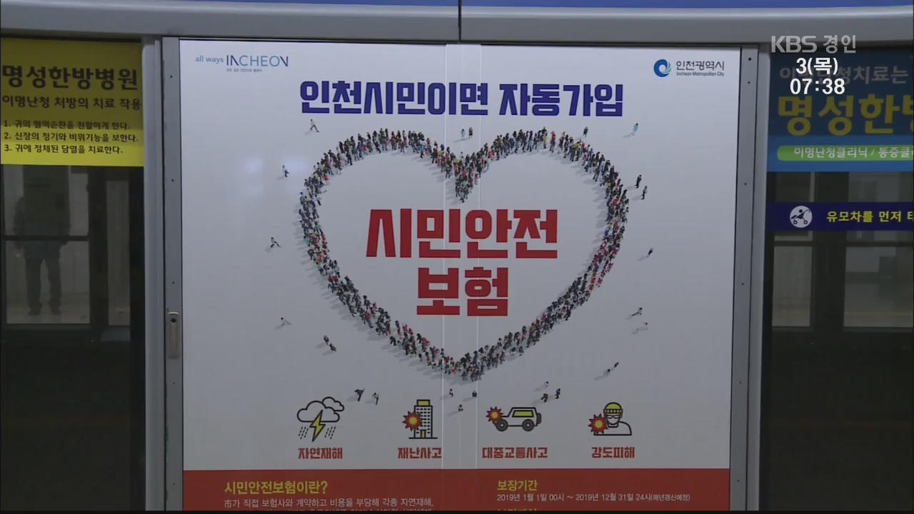 인천, 광역시 최초 ‘시민안전보험’ 도입…최대 천만 원 보장