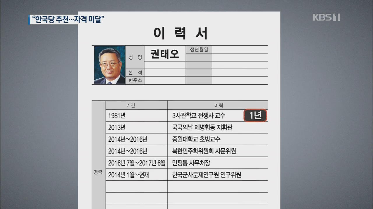 “한국당 추천 5·18 조사위원 3명 ‘법적 자격 미달’”