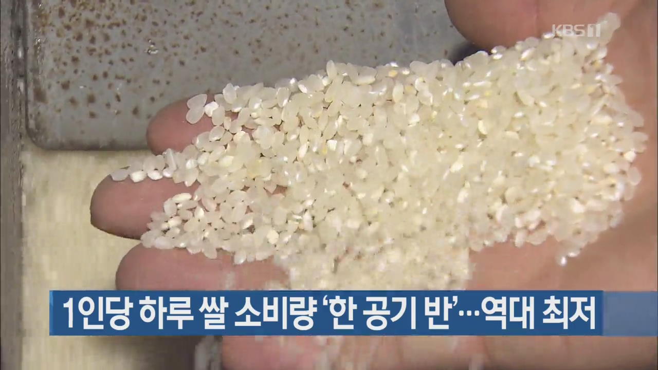 1인당 하루 쌀 소비량 ‘한 공기 반’…역대 최저