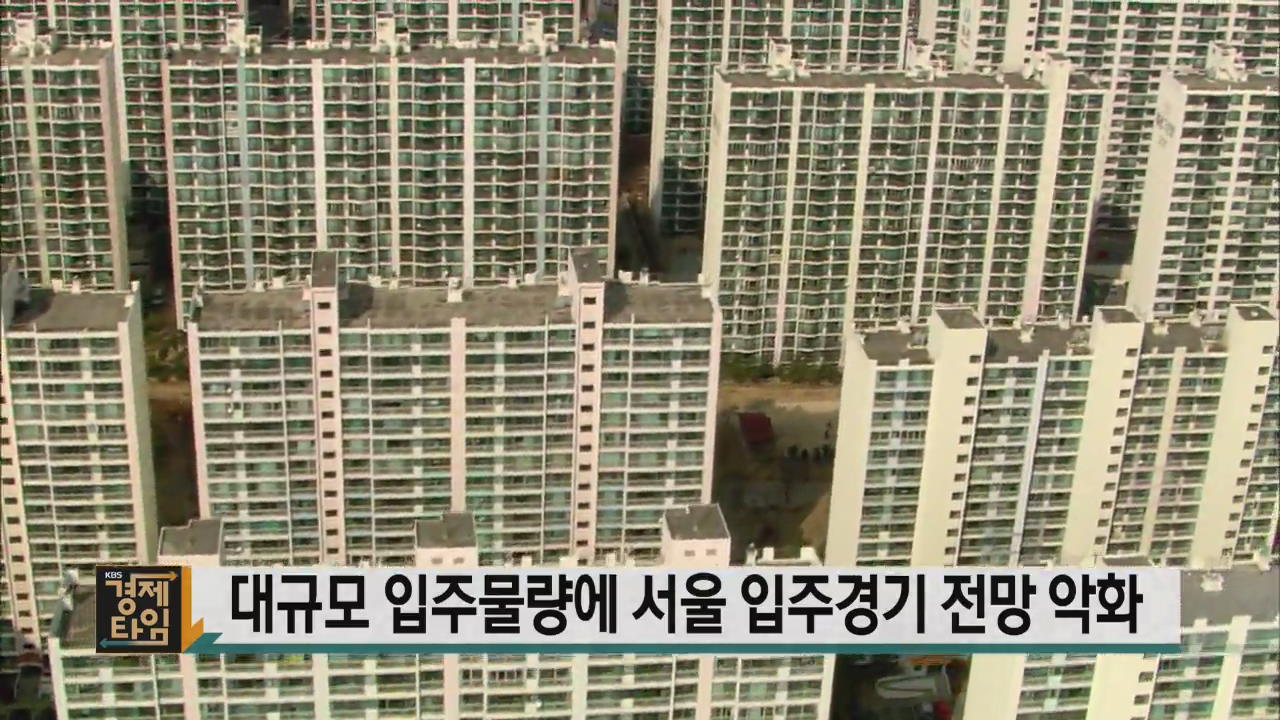 대규모 입주물량에 서울 입주경기 전망 악화