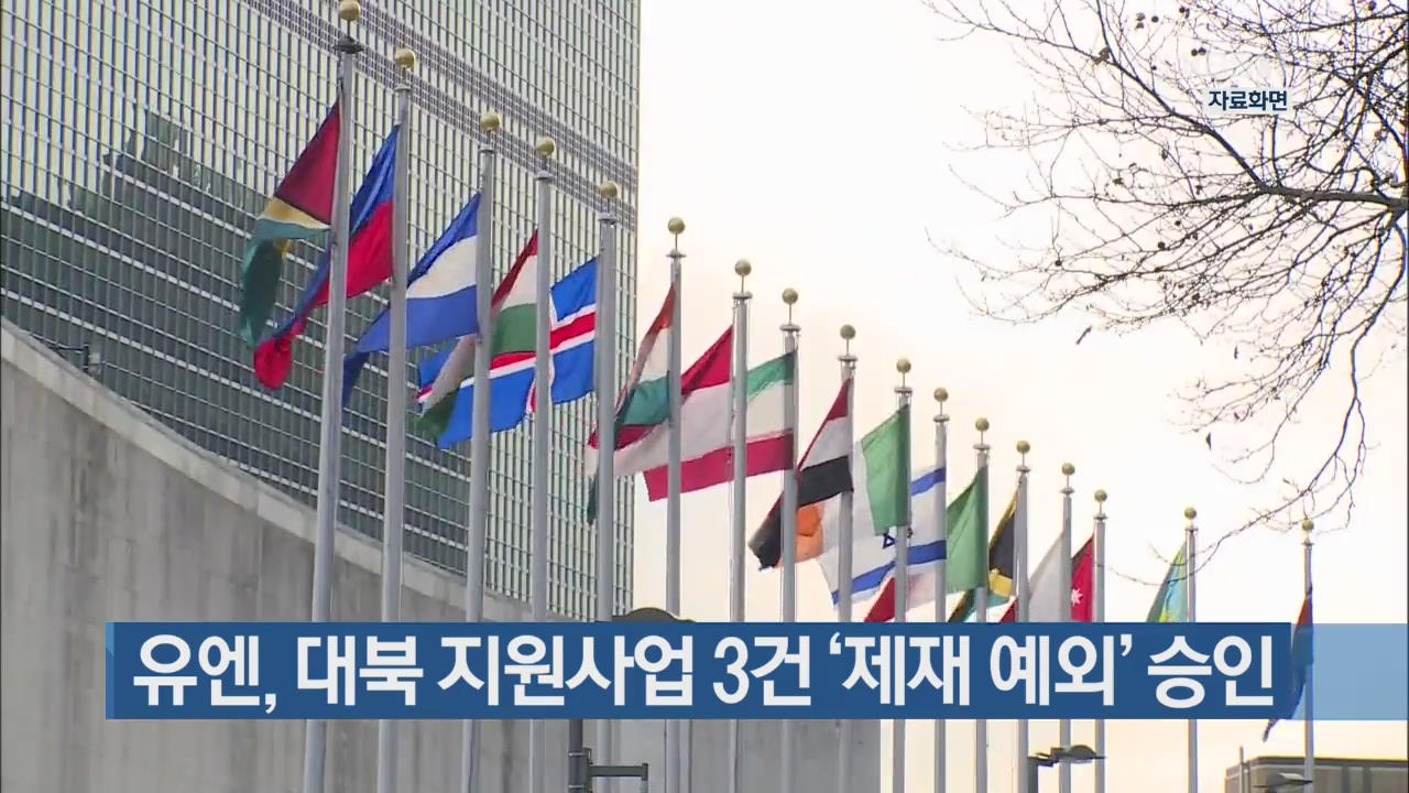 유엔, 대북 지원사업 3건 ‘제재 예외’ 승인