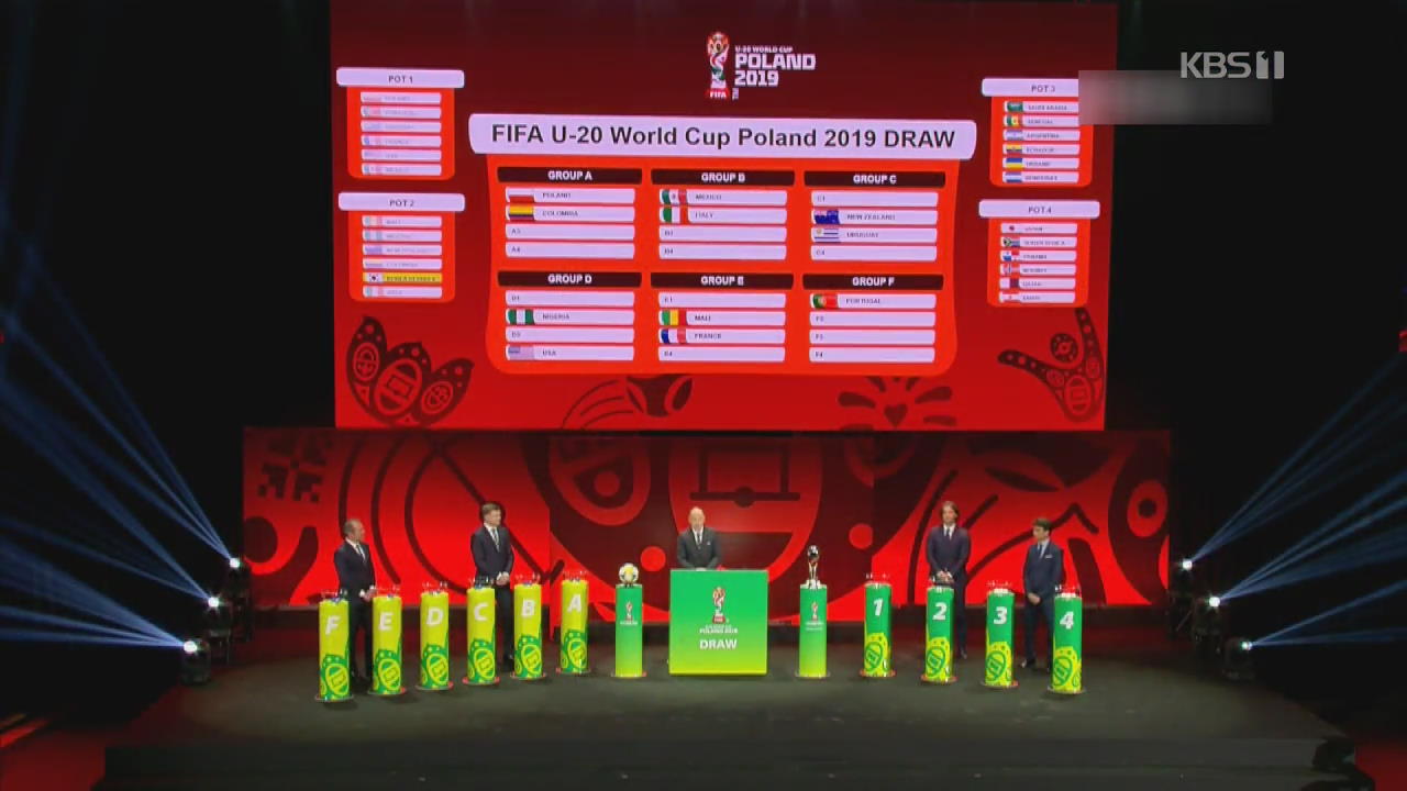 한국, FIFA U-20 월드컵 ‘죽음의 조’ 편성