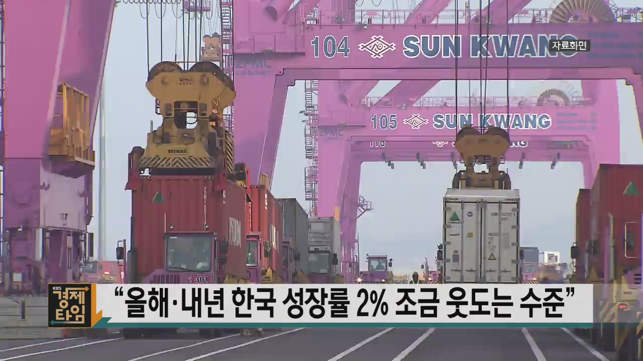 “올해·내년 한국 성장률 2% 조금 웃도는 수준”