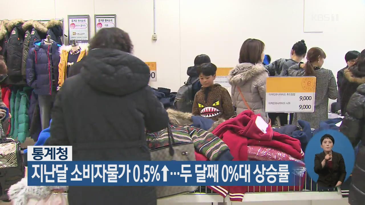 지난달 소비자물가 0.5%↑…두 달째 0%대 상승률