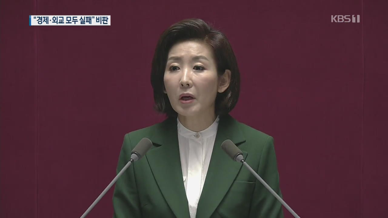 나경원, “경제 위헌·운동권외교·좌파 포로정권” 맹폭