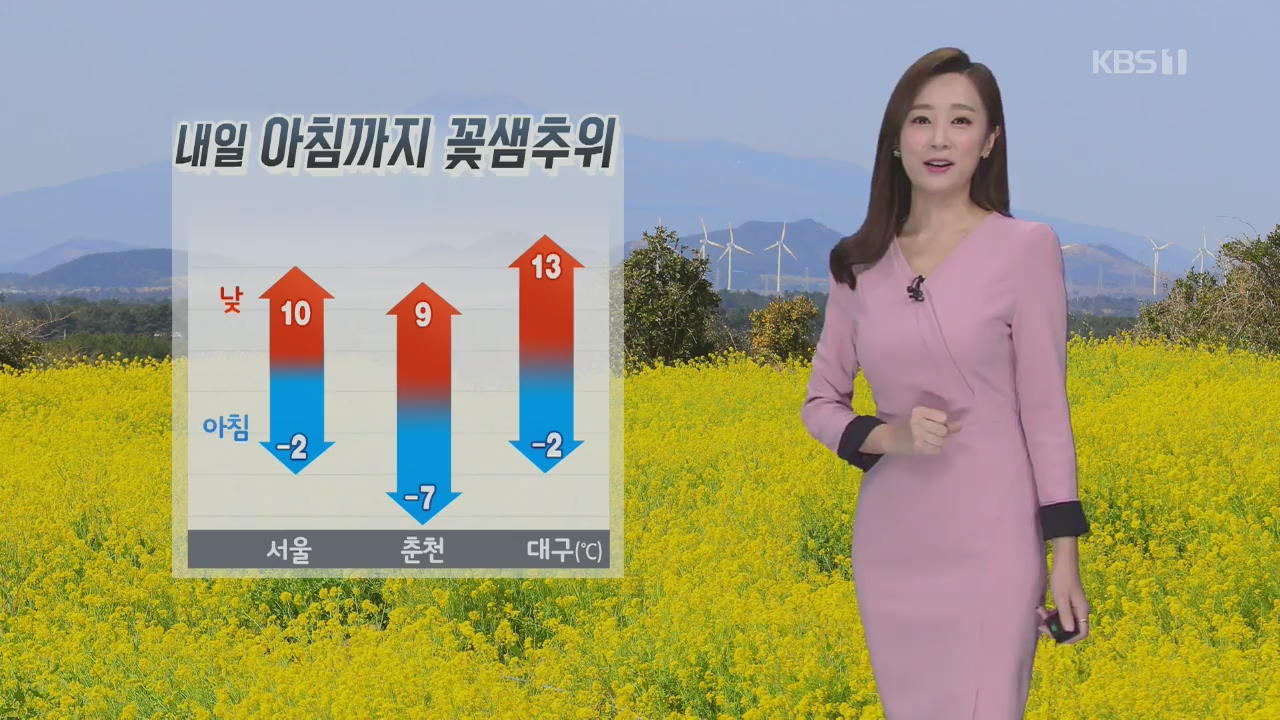 [날씨] 내일 출근길도 ‘꽃샘추위’…오후 늦게부터 비나 눈