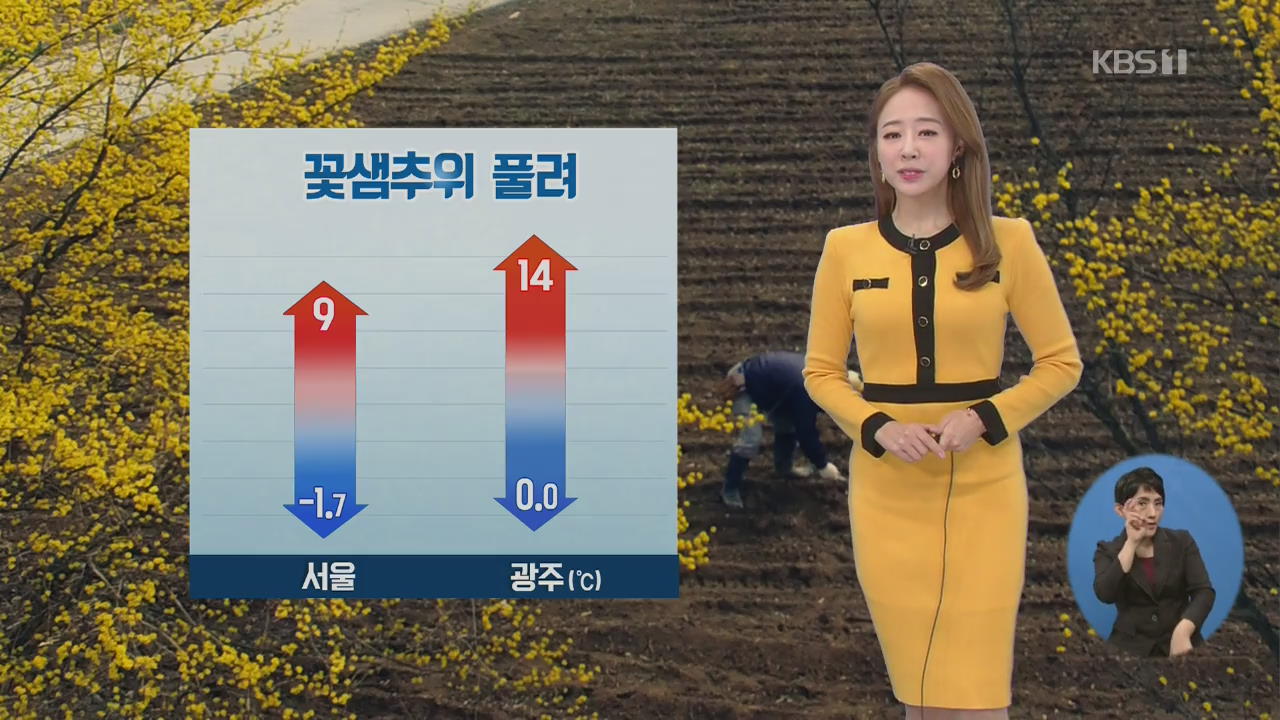 [날씨] 꽃샘추위 풀리고 중부 오후부터 비나 눈