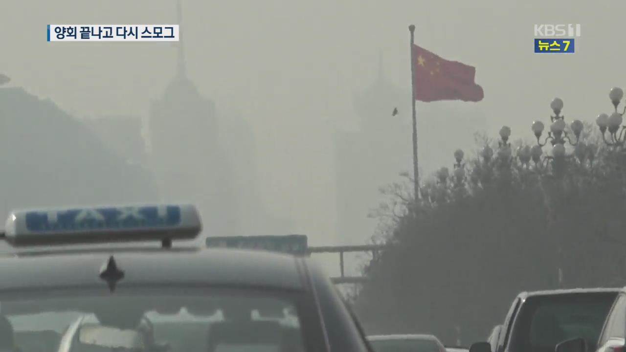 베이징, 양회 끝나자 다시 회색빛…中 스모그 한반도 오나?