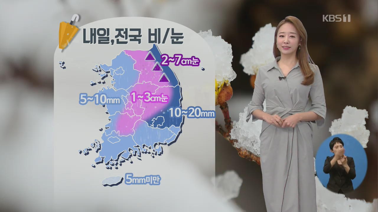 [날씨] 미세먼지‘보통’…내일 전국에 비·눈