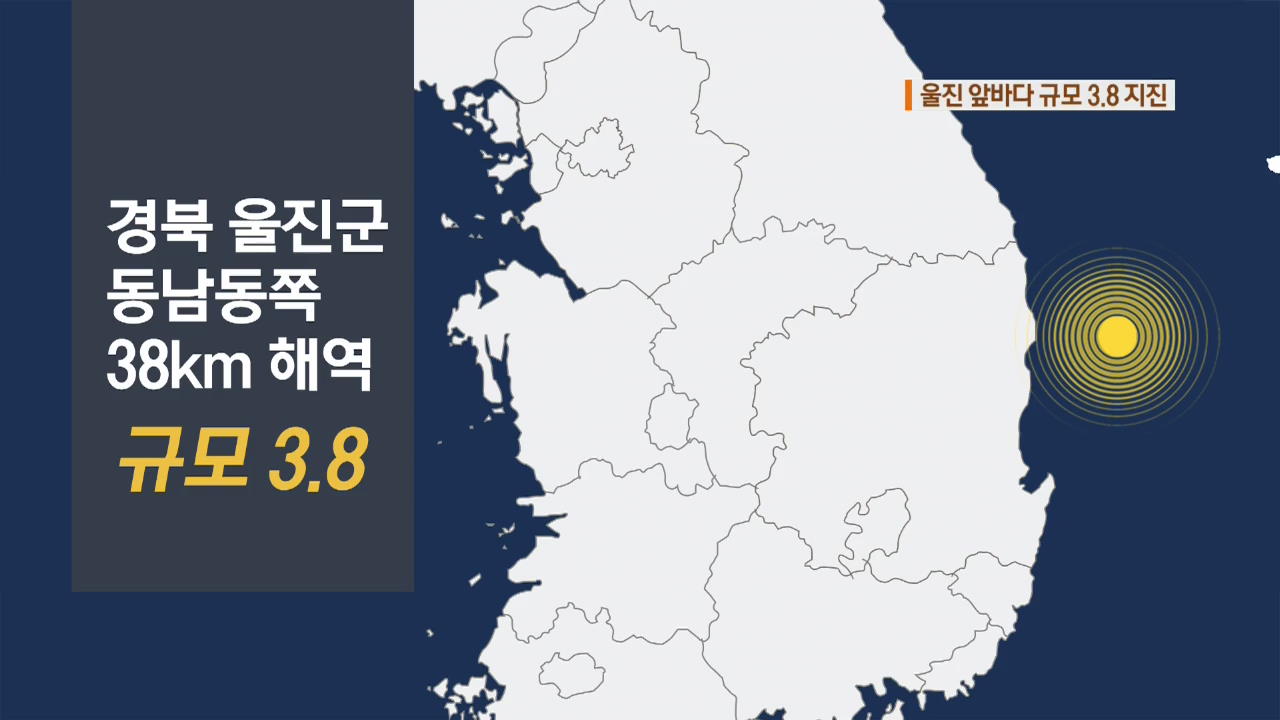 경북 울진 해역서 규모 3.8 지진 발생…‘흔들림’ 신고 잇따라