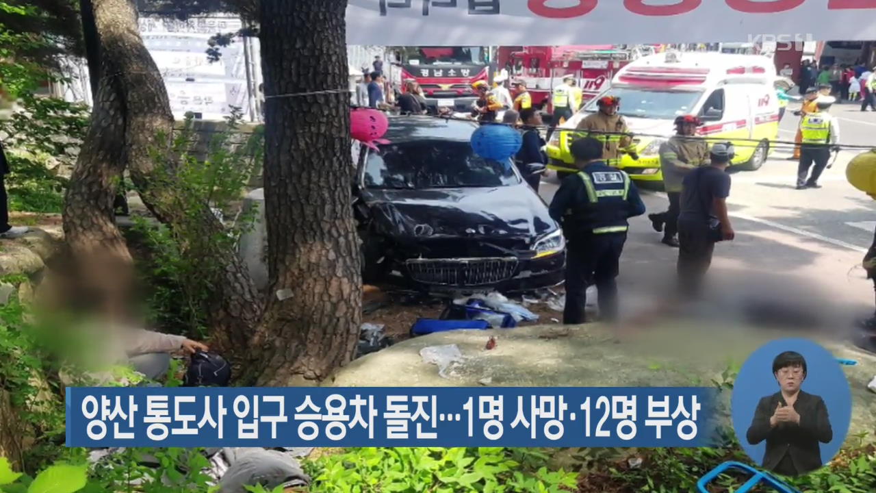 양산 통도사 입구 승용차 돌진…1명 사망·12명 부상