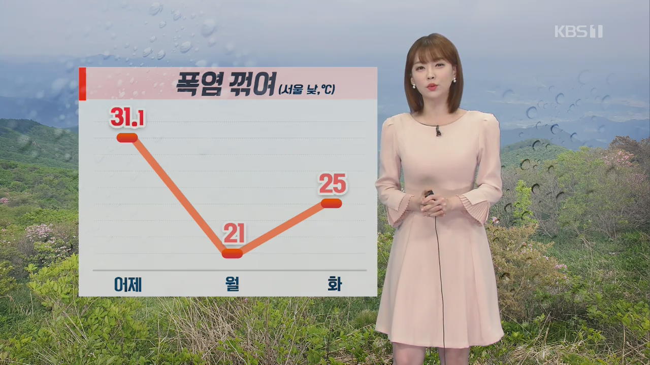 [날씨] 전국 비바람, 제주·남해안·지리산부근 집중호우