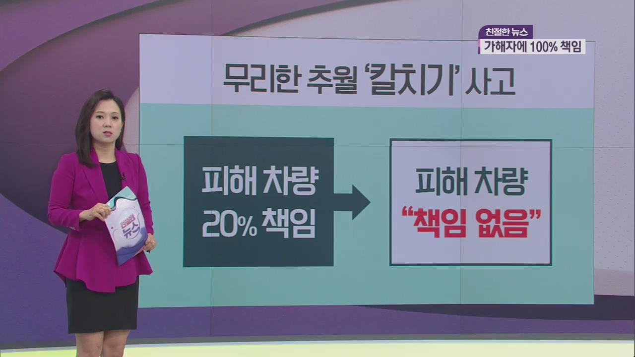 ‘칼치기 사고’ 100% 가해자 과실…바뀌는 교통사고 과실 비율은?