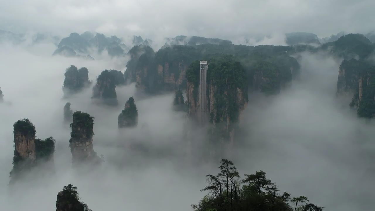 [지구촌 포토] 중국 장자제, 326m 세계 최고 높이 옥외 엘리베이터