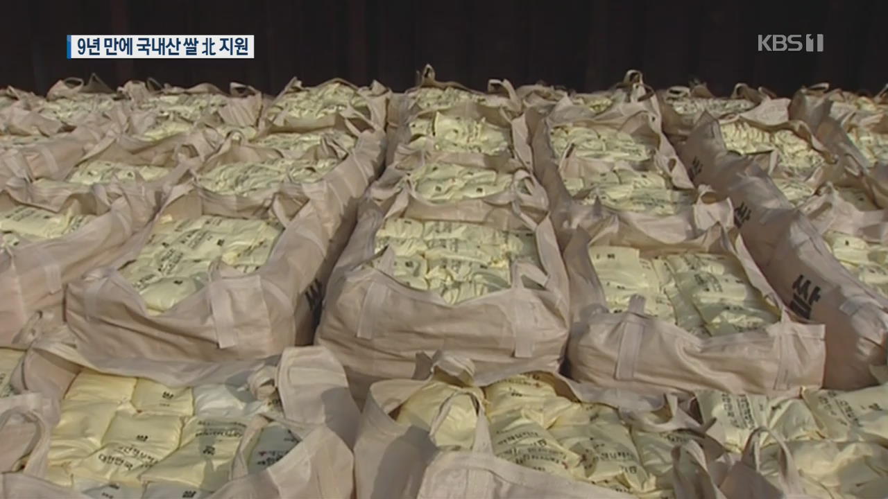 정부, 대북 쌀 5만 톤 지원…9년 만에 남한 쌀 북한으로