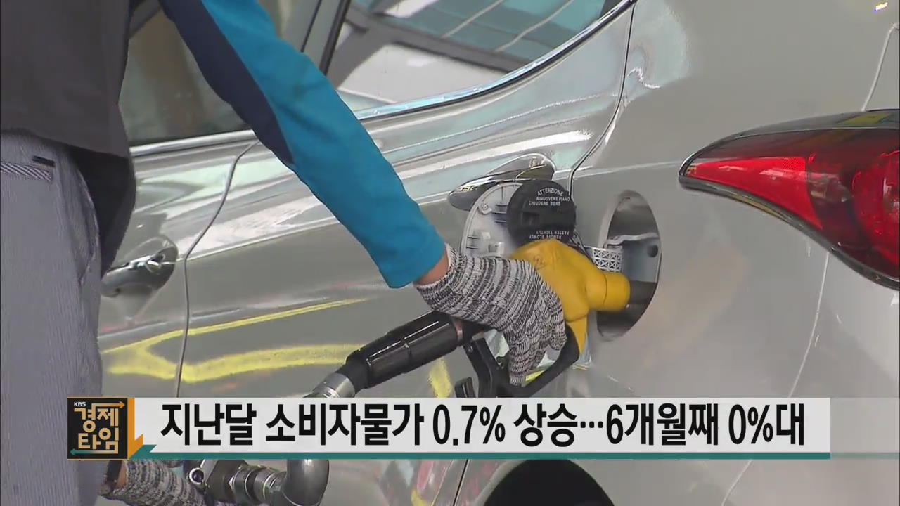 지난달 소비자물가 0.7% 상승…6개월째 0%대