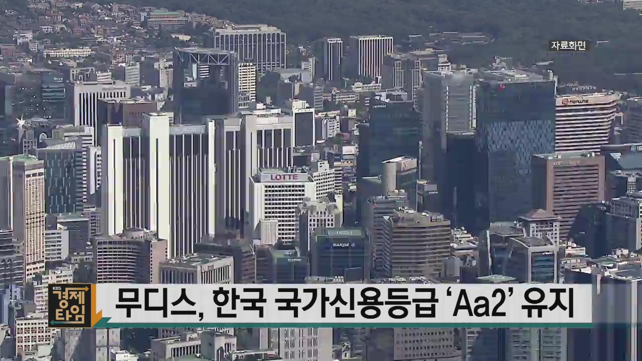 무디스, 한국 국가신용등급 ‘Aa2’로 유지