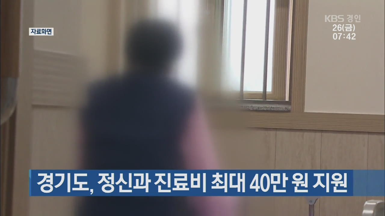 경기도, 정신과 진료비 최대 40만 원 지원