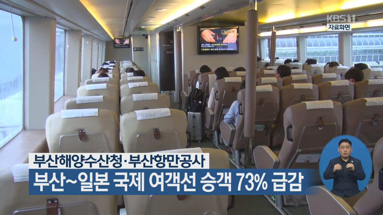 부산~일본 국제 여객선 승객 73% 급감