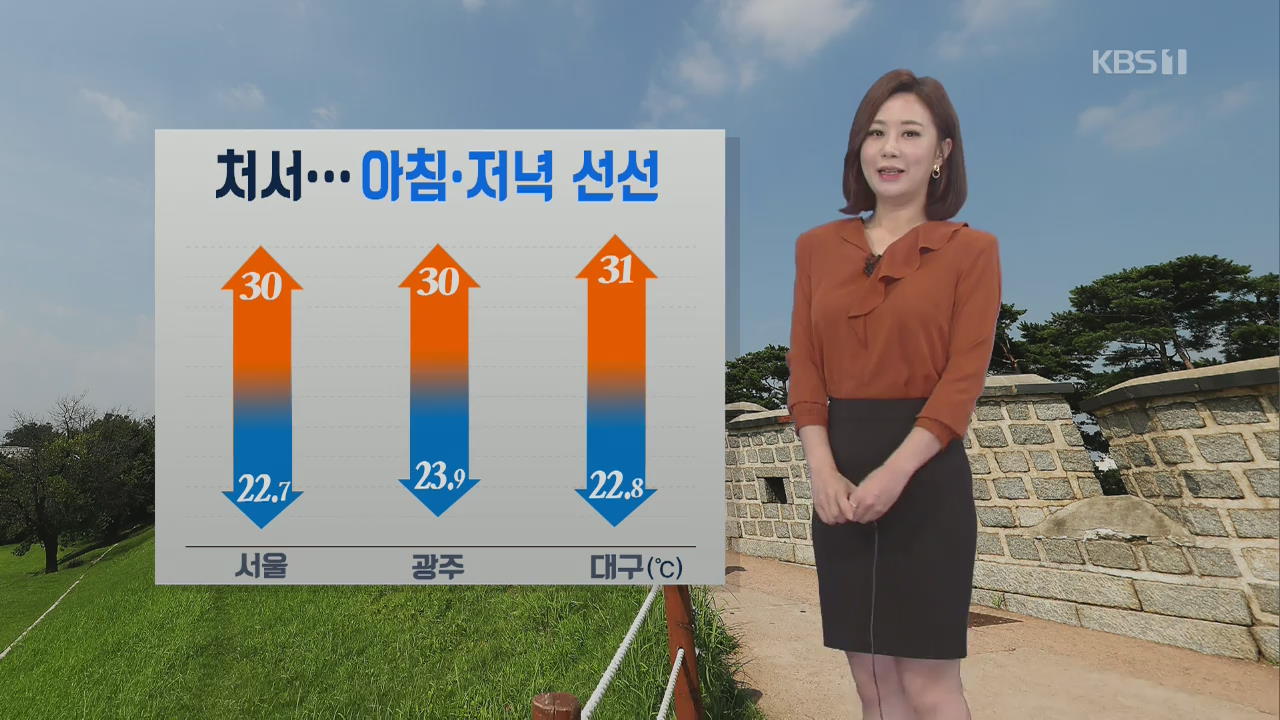 [날씨] 절기 ‘처서’ 아침·저녁 선선…자외선 지수 높음