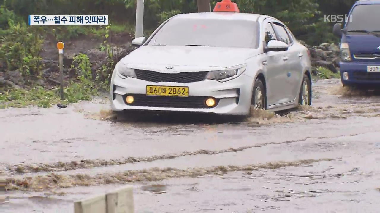 ‘가을장마’ 제주 시간당 86mm 폭우…도로·밭 곳곳 침수