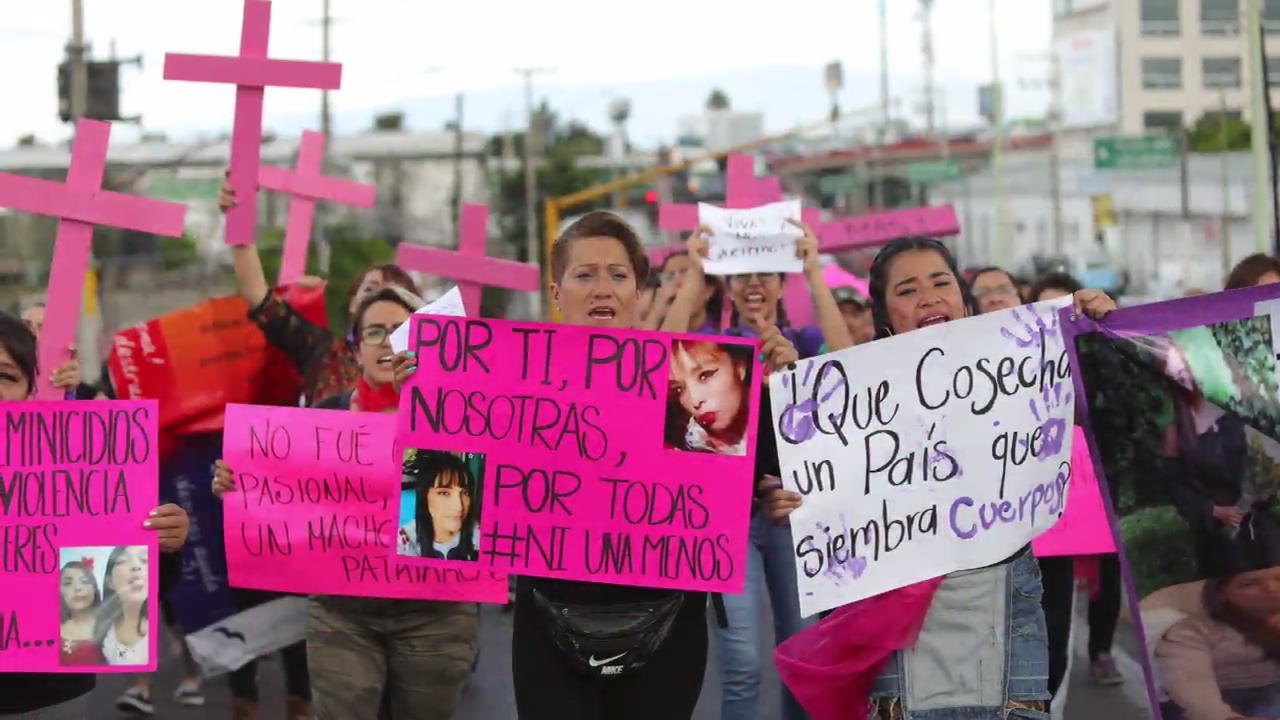 [지구촌 포토] 멕시코 여성 인권 향상과 폭력 금지 촉구 시위