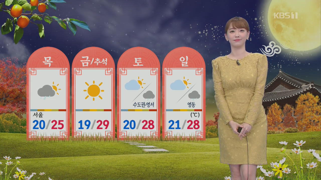 [날씨] 연휴 첫날인 내일 수도권·충청·전북·영남에 비