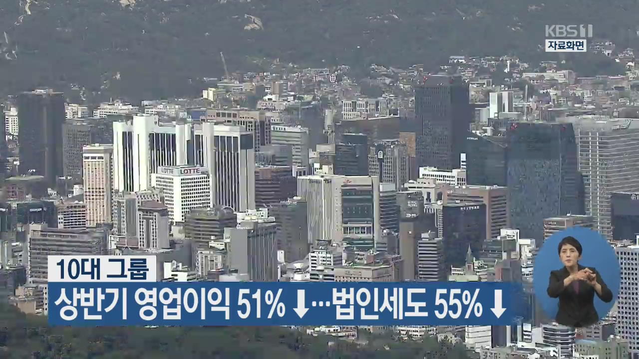 10대 그룹 상반기 영업이익 51% ↓…법인세도 55% ↓