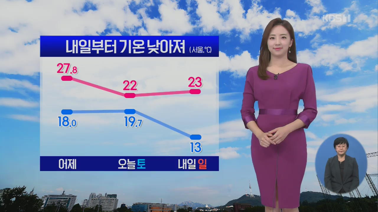 [날씨] 강원 영동 최대 60㎜ 비, 서울에도 빗방울…“한낮 선선”
