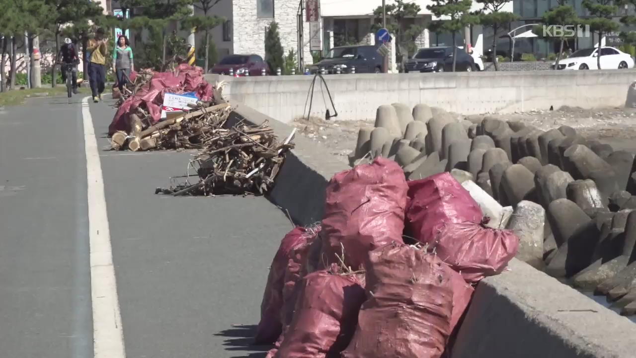 태풍으로 해양쓰레기 ‘몸살’…처리에만 수개월