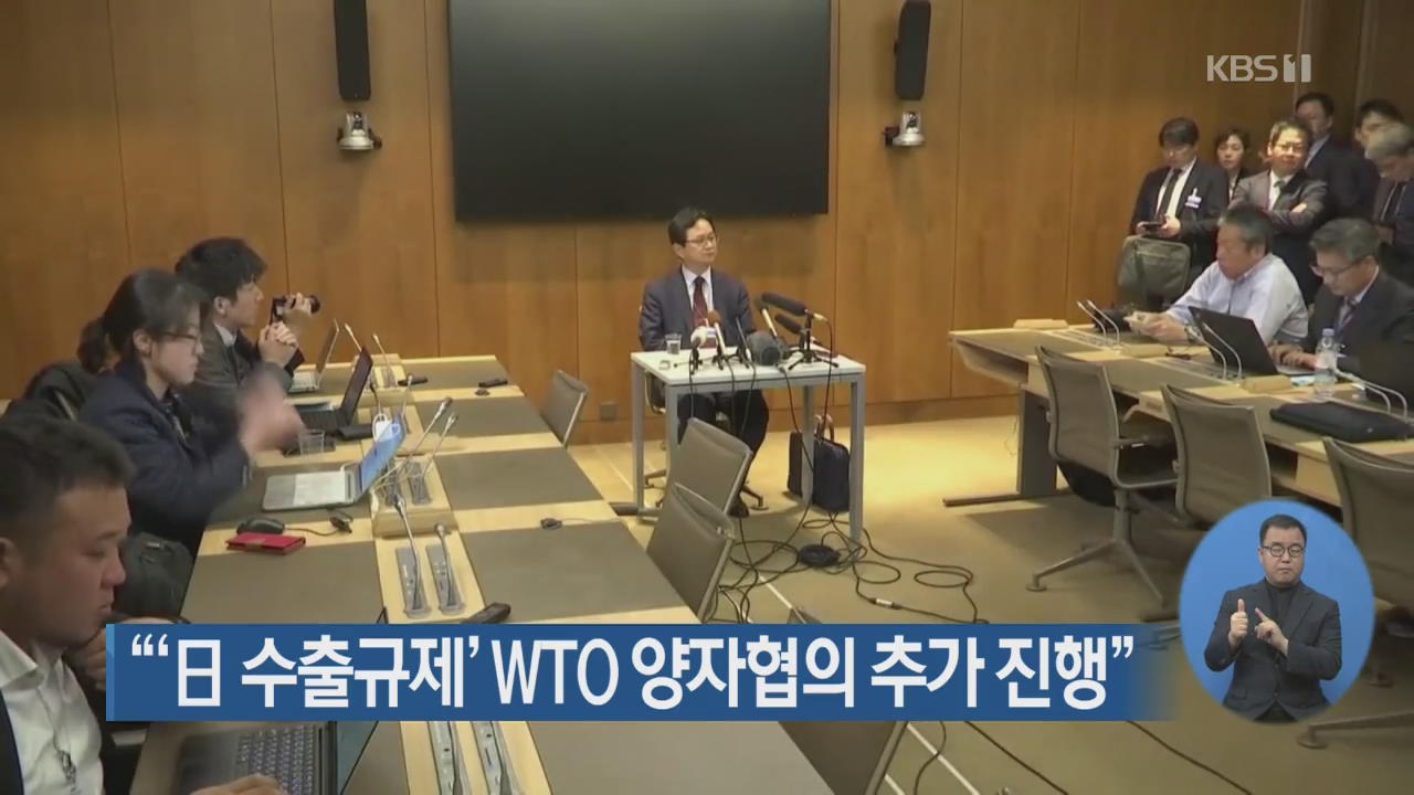“‘日 수출규제’ WTO 양자협의 추가 진행”