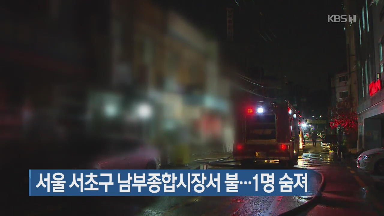 서울 서초구 남부종합시장서 불…1명 숨져