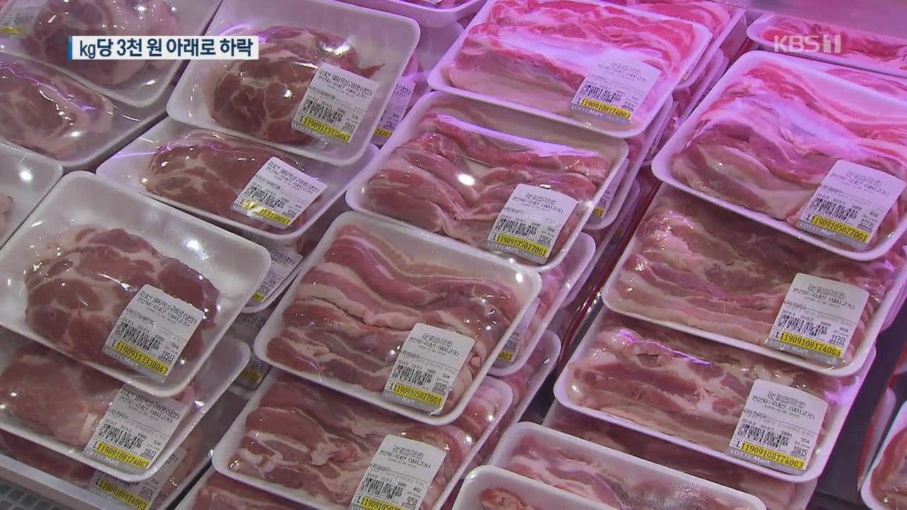 ASF 여파로 돼지고기 도매가 kg당 3천 원 이하로 하락