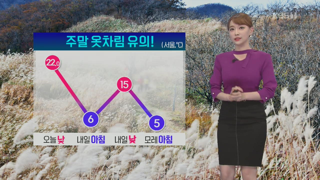 [날씨] 주말 기온 크게 떨어져…‘옷차림 유의’