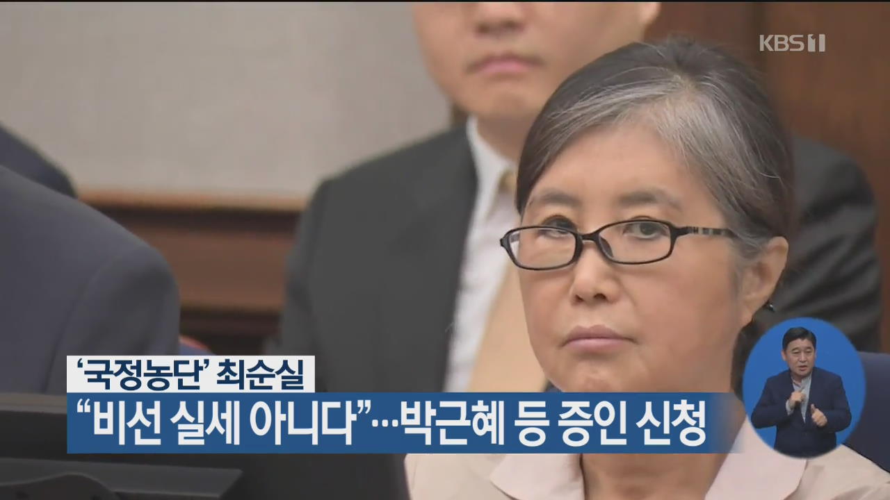 ‘국정농단’ 최순실 “비선 실세 아니다”…박근혜 등 증인 신청