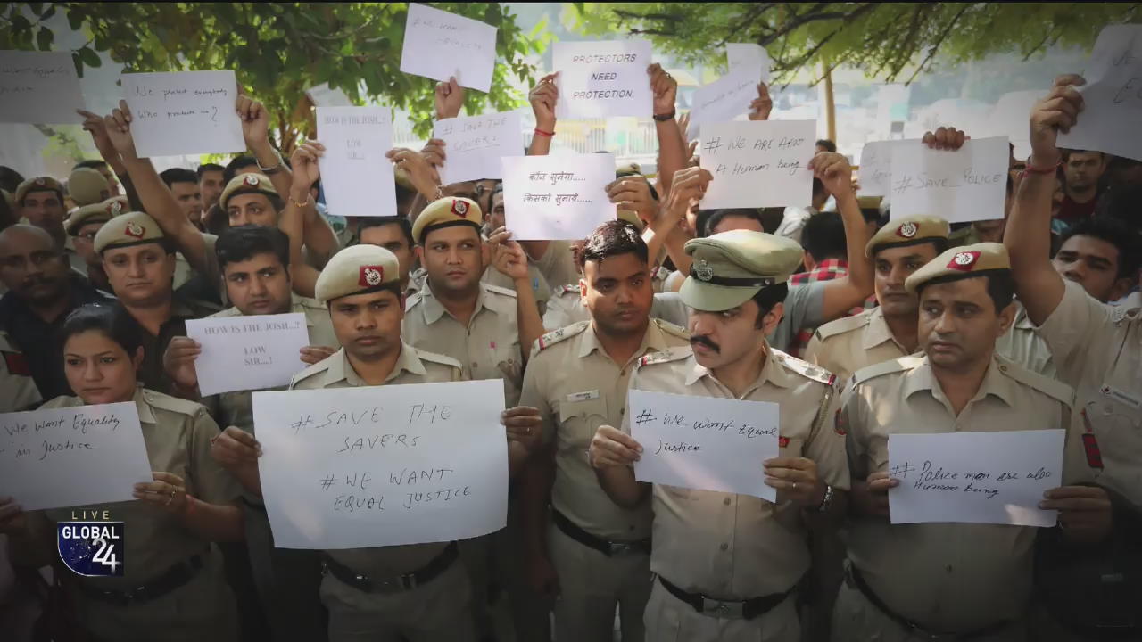 [글로벌24 카드뉴스] 인도, 경찰관도 파업